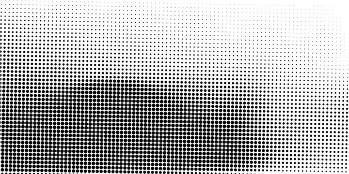 Dotted gradient halftone background. Horizontal seamless dots pattern in pop art style. Abstract modern stylish texture. Vector illustration.