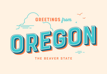 Greetings from Oregon, USA - The Beaver State - Touristic Postcard. © CallahanLounge