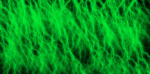 Obraz premium Green neon light abstract background, glowing network pattern