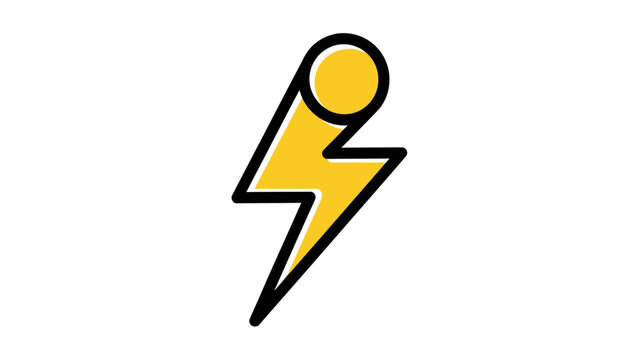 yellow lightning bolt icon with black outline