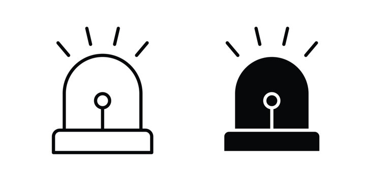 Siren icon vector pack in black color. Editable icons.