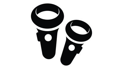 Vr motion controller pair icon virtual reality gaming equipment, handheld controllers for immersive gaming experience © Mondil biswas