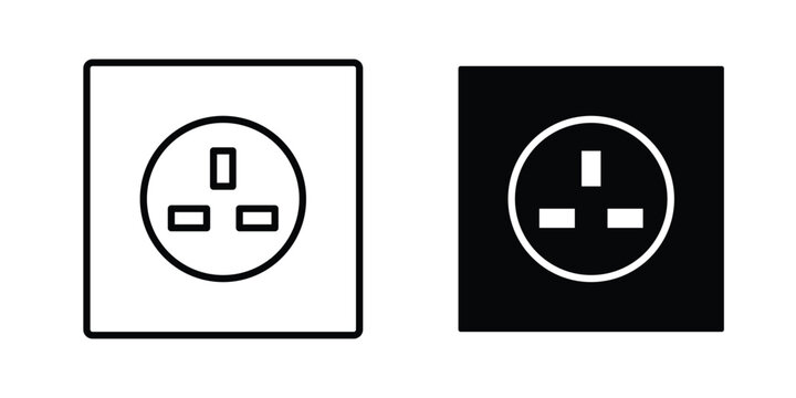 Socket icon vector pack in black color. Editable icons.