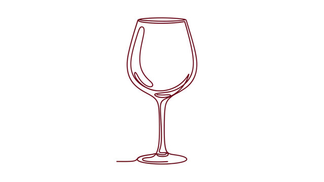 red wine glass illustration, empty stemware