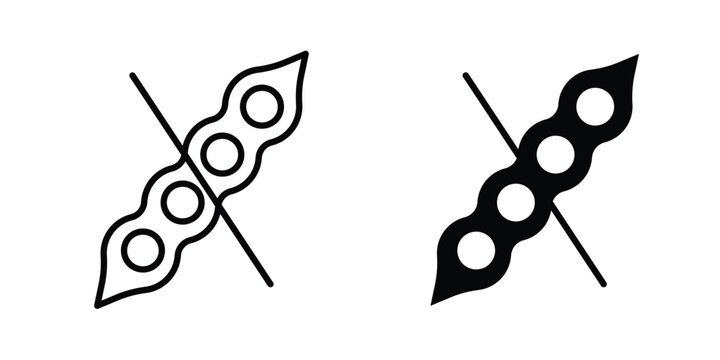 Soy Free icon vector pack in black color. Editable icons.