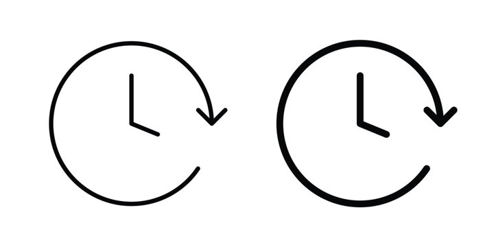 Time forward icon vector pack in black color. Editable icons.