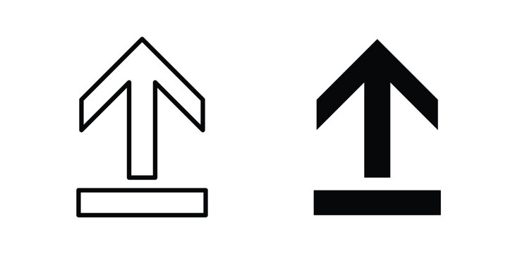 Upload icon vector pack in black color. Editable icons.
