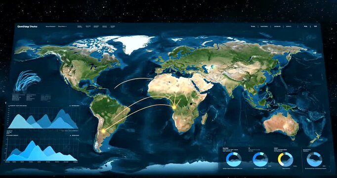 world map with binary code