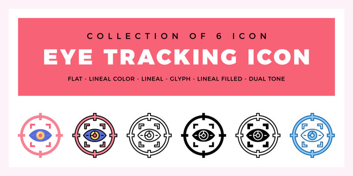 Pack of 6 Vector Eye Tracking icon