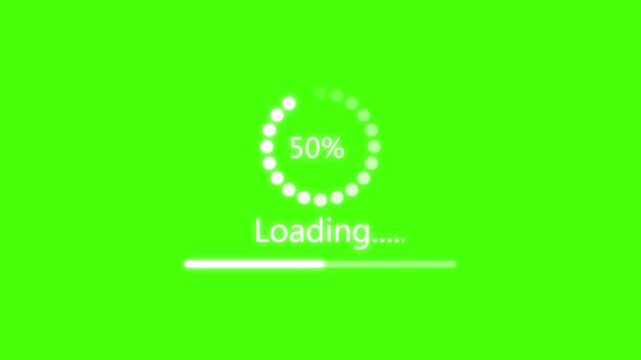 Simple Loading bar screen progress animation. black progress loading bar on white background, Abstract Circle loading pending bar icon animation, with alpha channel.