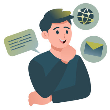 man with mail icon