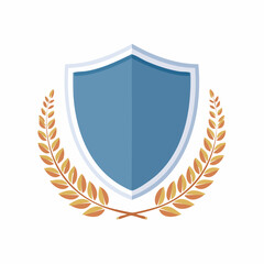 Obraz premium Blue Shield with Laurel Wreath Emblem