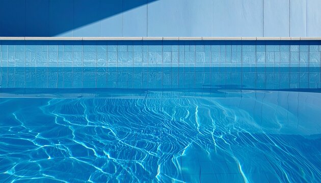 minimalist swimming pool with turquoise water caustics and modern architecture