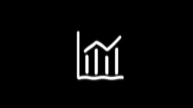 white color Business loss falling down with dollar icon, financial graph chart animation