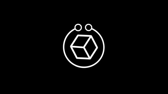 File #: accouterments&rsquo;s reality d object animated outline icon with alpha channel. augmented reality rotation appearance ck video animation for web, mobile and u design