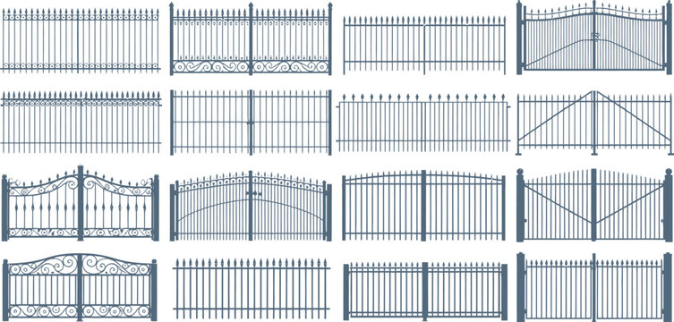 Metal gate designs, fence styles, steel barriers, 15 gate types, security fences