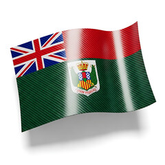 Naklejka premium Waving flag of Fiji with Union Jack, textured carbon fiber, on white background