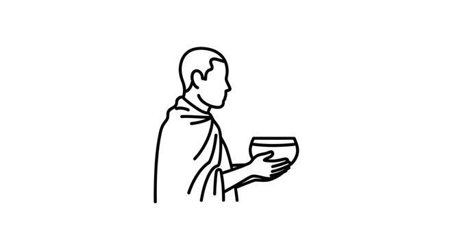 Man holding a bowl of food.
