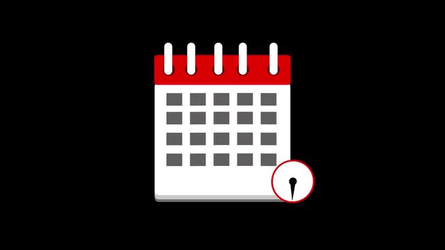 File #: underestimation calendar with clock icon on blue background. Schedule, appointment, important date concept. CK video motion graphic