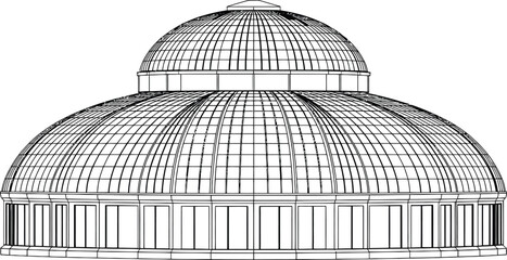Glasshouse, greenhouse, wireframe structure, architectural model, garden conservatory © yamin678