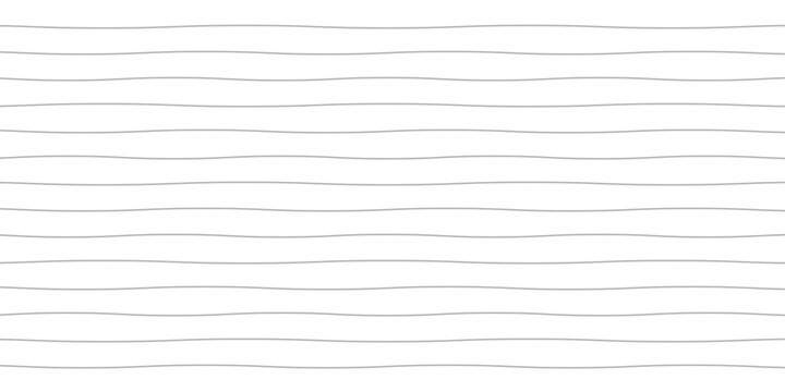 Lined paper texture background. Linear pattern. School notebook sheet with wavy irregular lines. Lined paper vector illustration