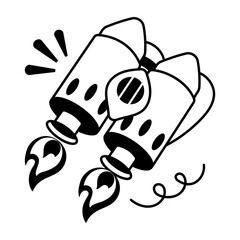 Glyph style icon depicting a jetpack © creativestall