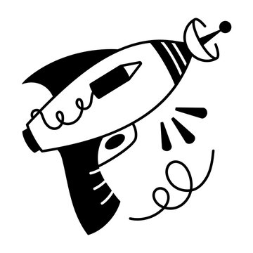 Glyph style icon of a space blaster