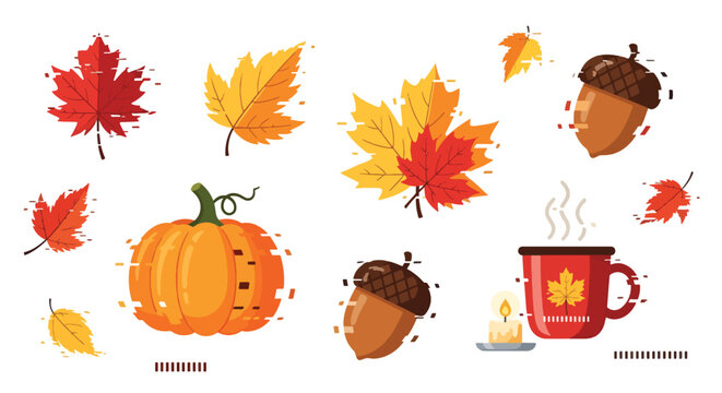 Autumn Leaves Acorns Pumpkin Cup.