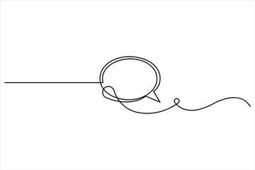 Obraz premium Speech bubble illustration of continuous one line drawing vector art