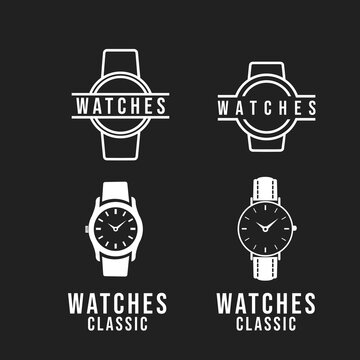 Watch Logos and Icons Collection for Classic Brand Design