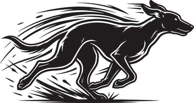 Funny Dog Bold Outline Silhouette Line Art