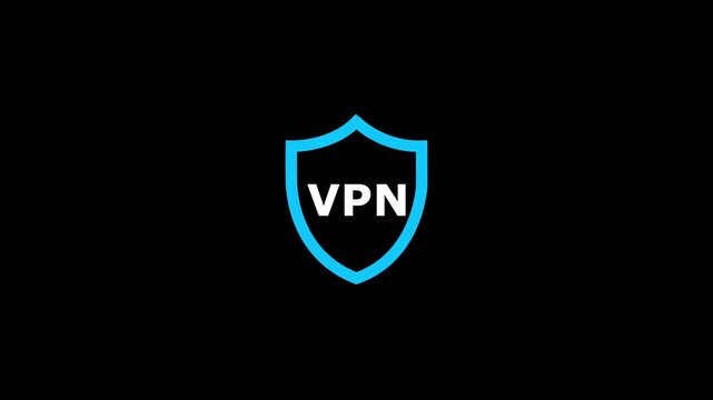 Glowing neon VPN Virtual Private network protocol concept. Motion graphics of VPN network idea. personal networking concept.4k motion video animation.