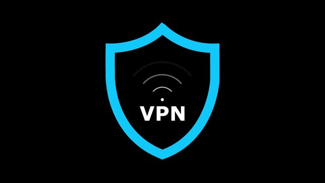 Glowing neon VPN Virtual Private network protocol  concept icon. Motion graphics of VPN network idea. personal networking concept.4k motion video animation.