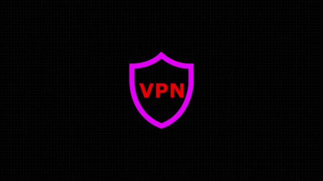 Glowing neon VPN Virtual Private network protocol concept. Motion graphics of VPN network idea. personal networking concept.4k motion video animation.