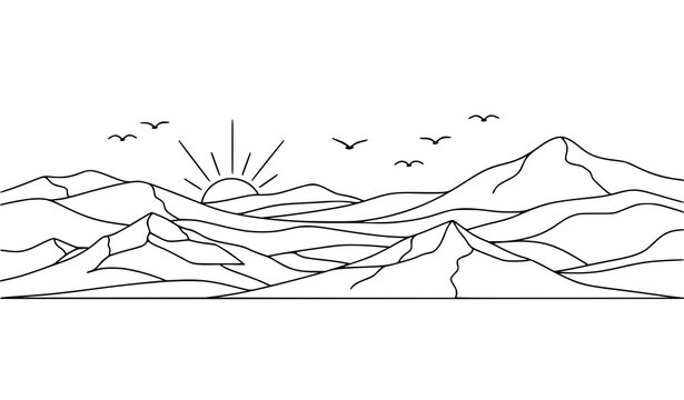 mountain landscape vector