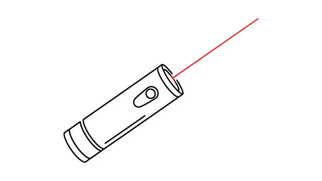 Laser pointer device emitting red light.
