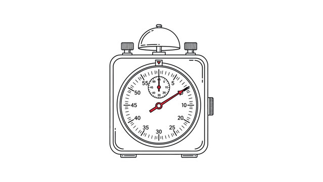 Vintage stopwatch with red second hand.