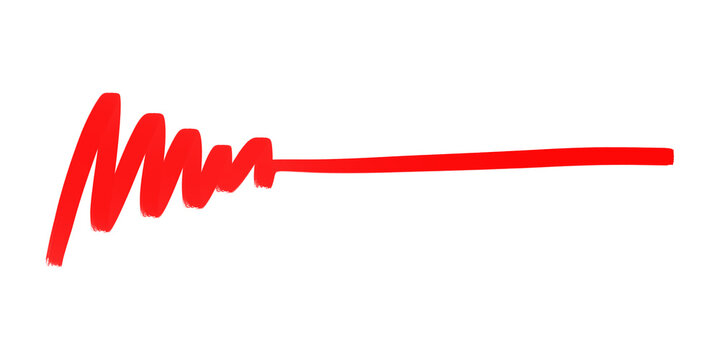 Red scribble marker line