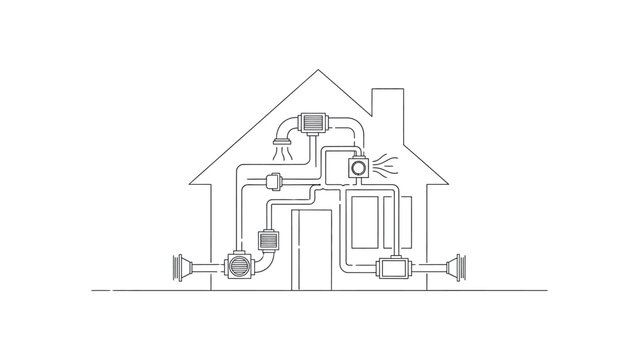 House Plumbing System Pipe Network.