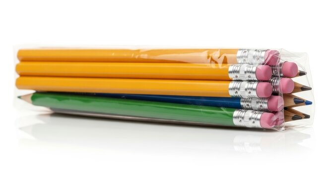 Stack of New Unsharpened Pencils in Assorted Colors