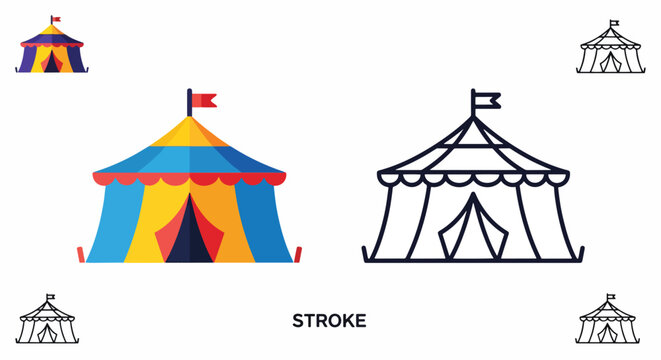 Colorful illustration of a circus tent.