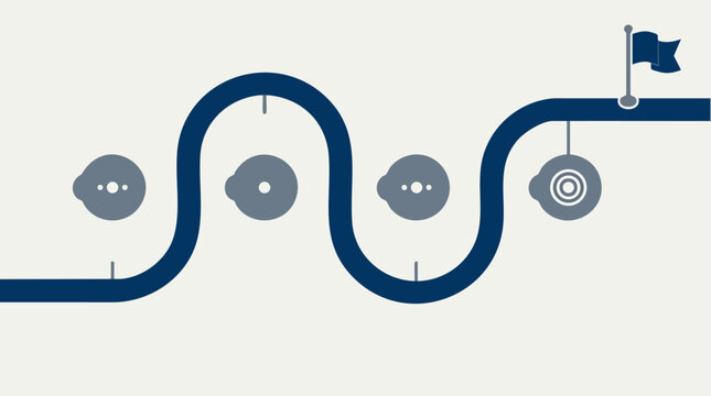 Road to Success: A stylized illustration presents a clear path to achieve goals. The design's sleek and clean approach symbolizes forward movement.