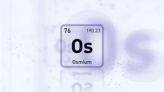 Periodic Table Element Osmium Os Animation. Modern And Minimal Design.