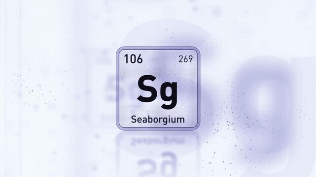 Periodic Table Element Seaborgium Sg Animation. Modern And Minimal Design.