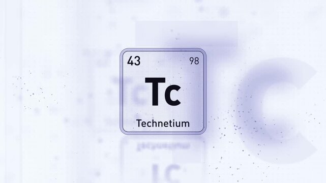 Periodic Table Element Technetium Tc Animation. Modern And Minimal Design.