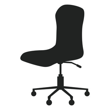 Armless office chair flat icon