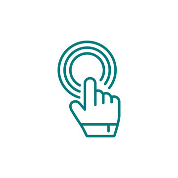 Hand pointer clicking stroke icon