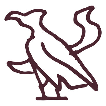 Ancient egyptian volture hieroglyphics symbol