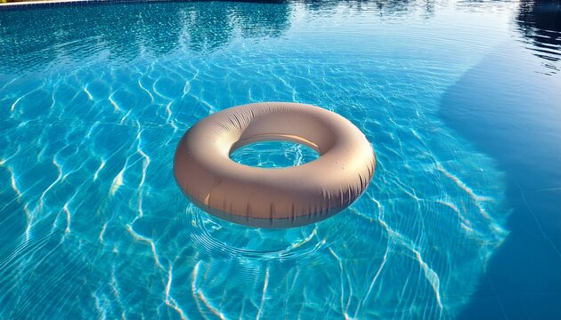 inner tube floating on pool