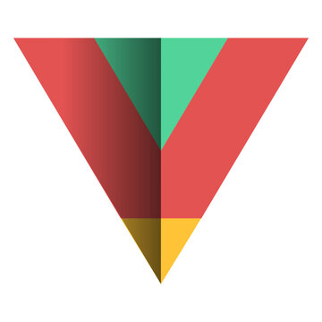 Acute triangle 3d flat